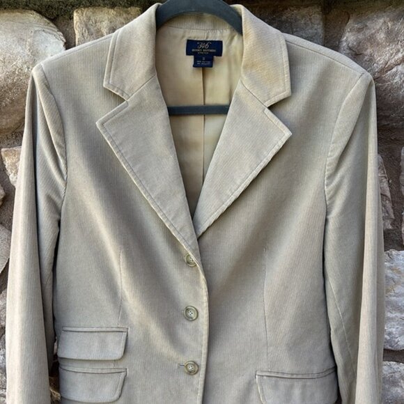 Brooks Brothers 346 Stretch Corduroy Blazer Women’s Size 10 Beige Cotton - Picture 2 of 10
